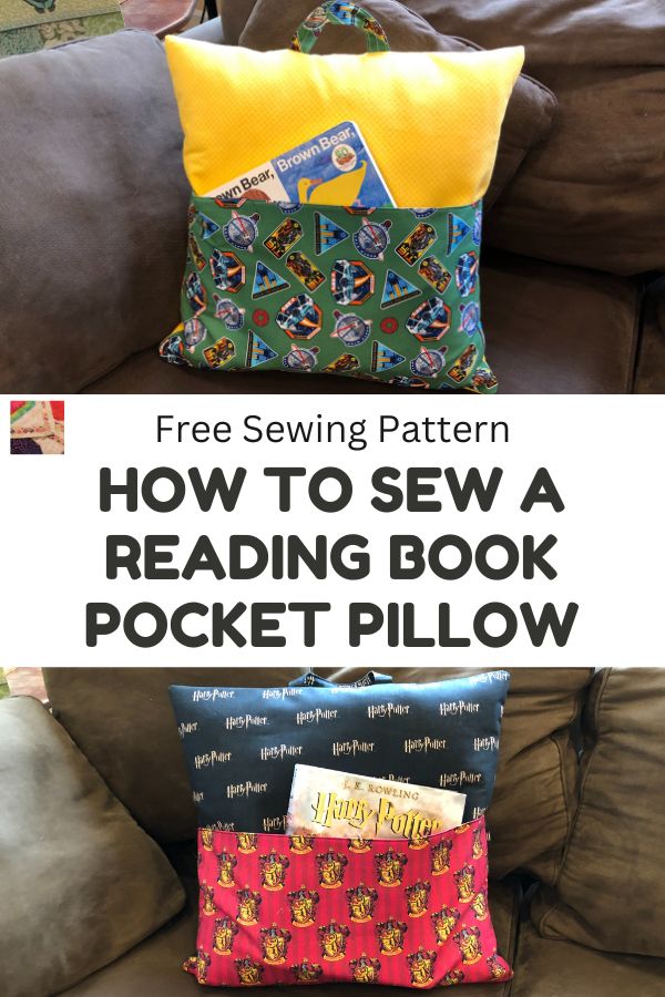 Free Pattern: How to sew a Reading Book Pocket Pillow - pin