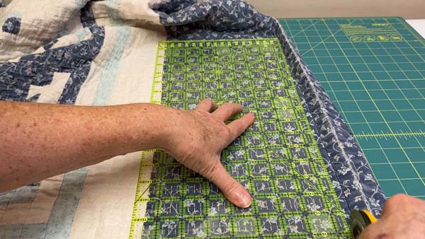 Rebind a Quilt Trim off old binding