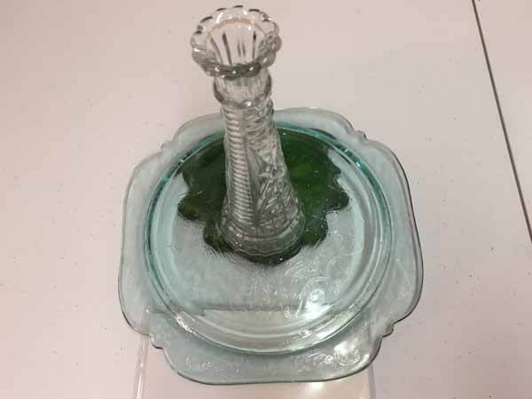 Recycled Dish Bird Feeder - Glue Vase