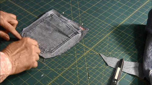 Recycled Jean Pocket Bag Tutorial - Pin Pieces Together