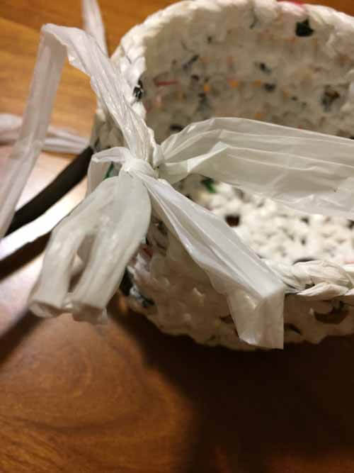 Recycled Plastic Bag Easter Baskets - Handle