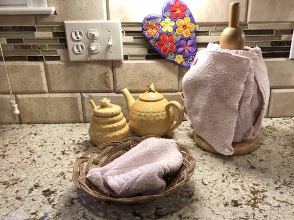 Reusable Un-paper towels on a roll with a basket