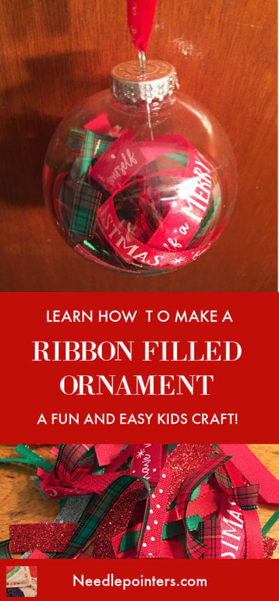 Ribbon Filled Ornament - Pin