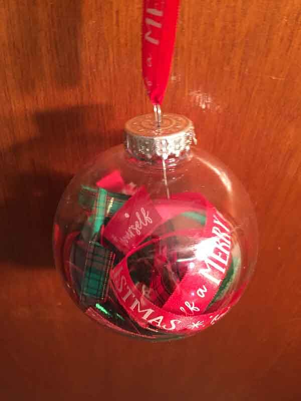 Ribbon Filled Ornament - Finished Ornament