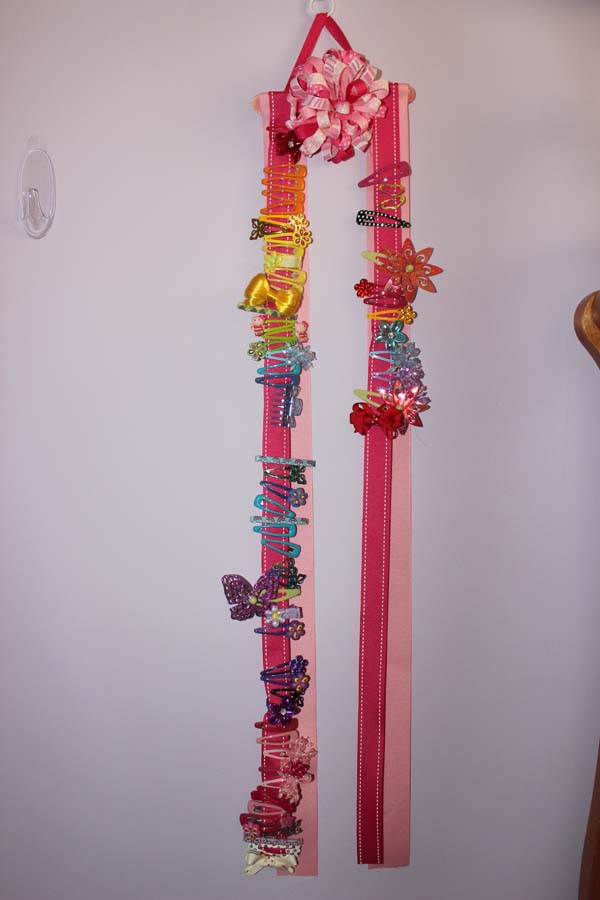 Ribbon Hair Bow Holder Pink