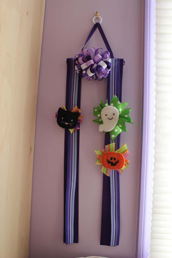 Ribbon Hair Bow Holder Purple