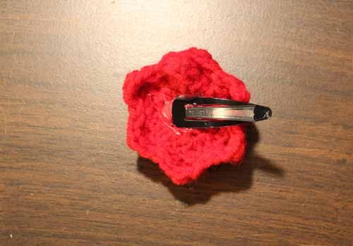 Crocheted Rose Barrette