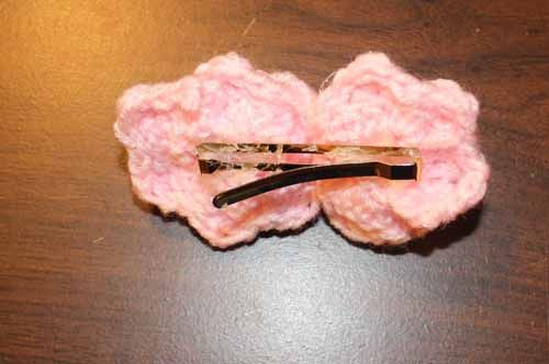 Crocheted Rose Barrette