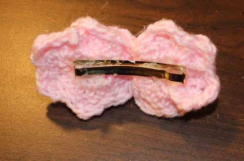 Crocheted Rose Barrette