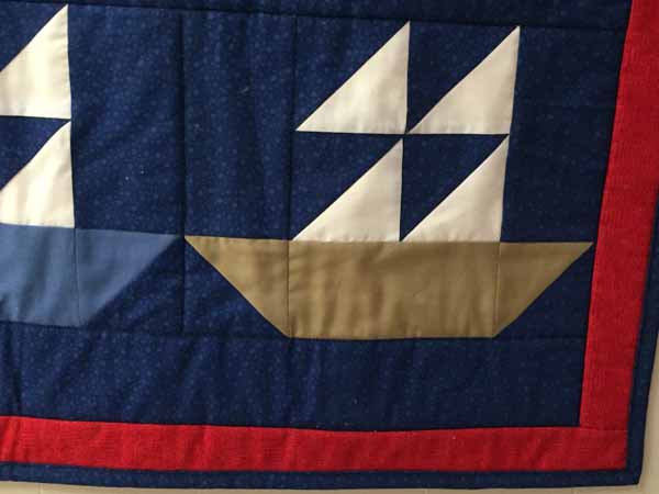 Sailboat Quilt - Bottom Closeup