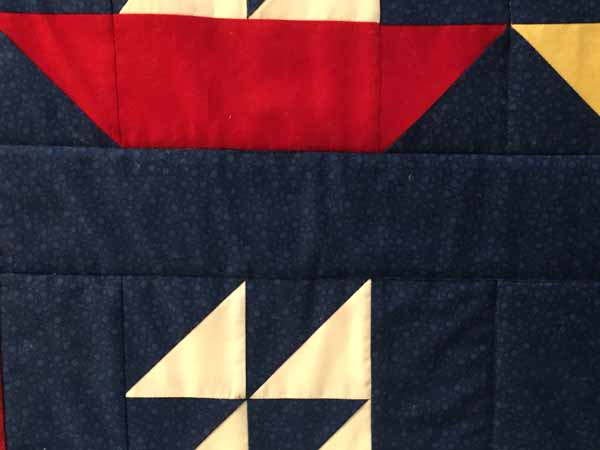 Sailboat Quilt - Closeup