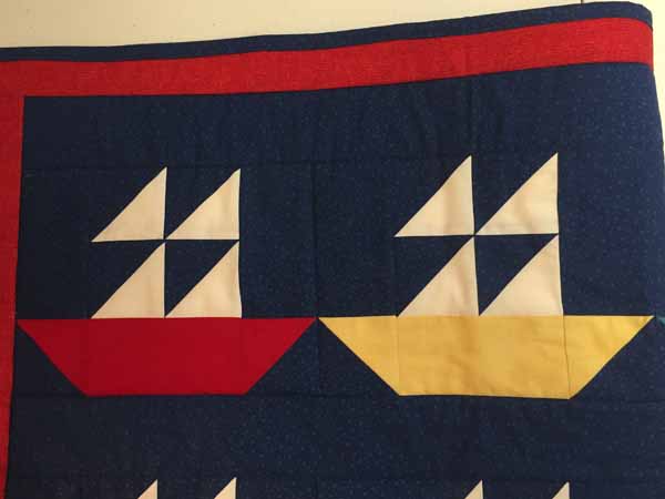 Sailboat Quilt - Top Closeup