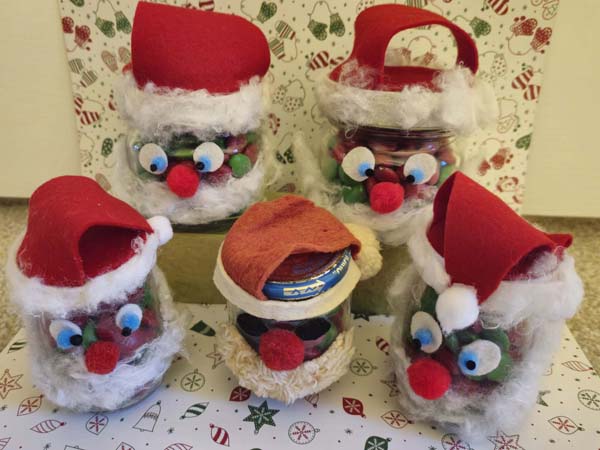 Santa Jars with Candy