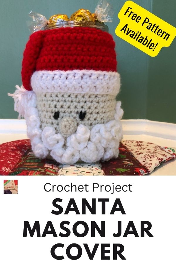 Santa Mason Jar Cover - Free Pattern - pin