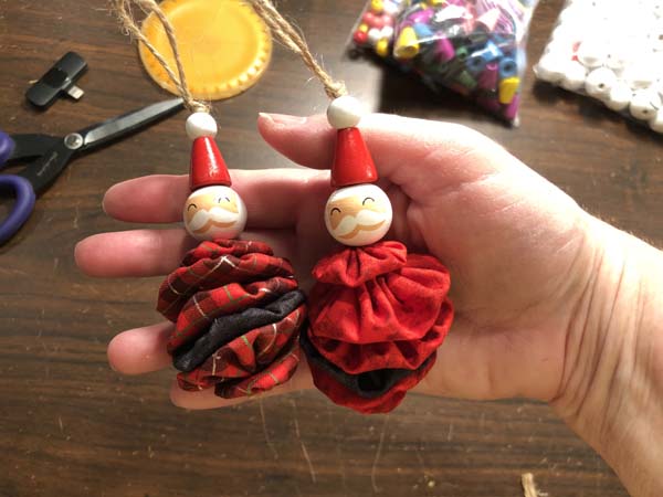 Santa yo yo ornament two finished