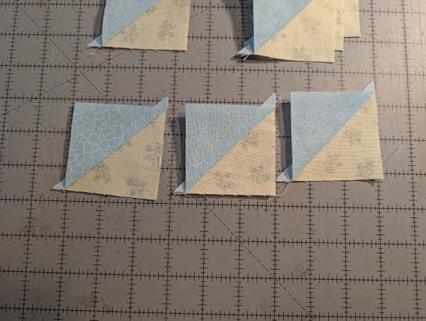 Sawtooth Star 11 Traditional Half Square Triangles Ironed