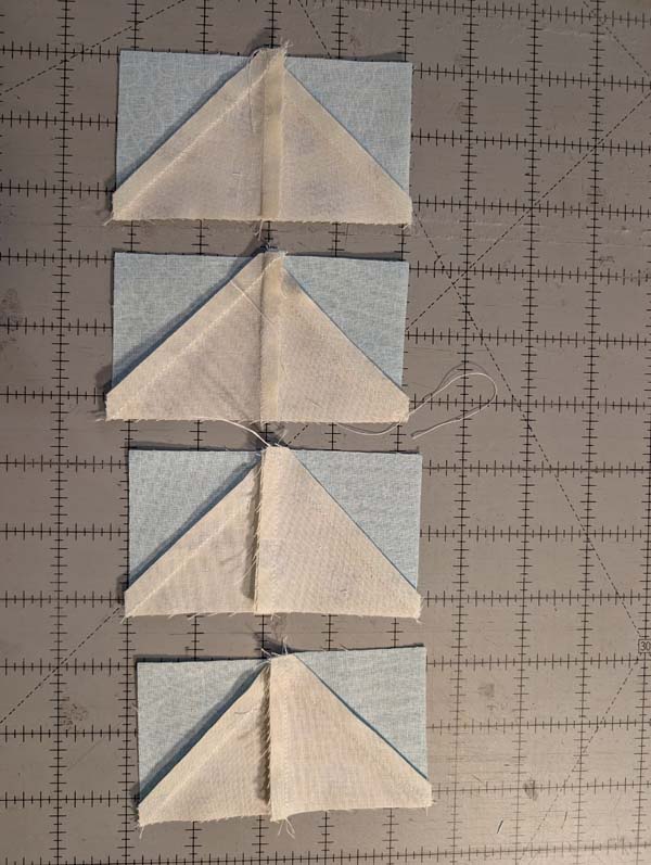 Sawtooth Star 24 seams ironed to one side