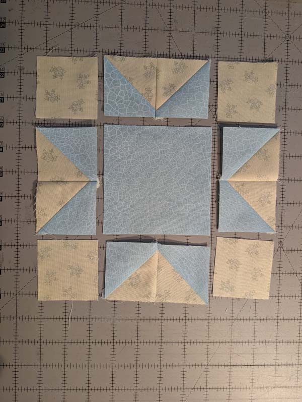 Sawtooth Star 25 showing pieces of block