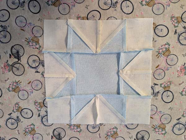 Sawtooth Star 36 back of finished block