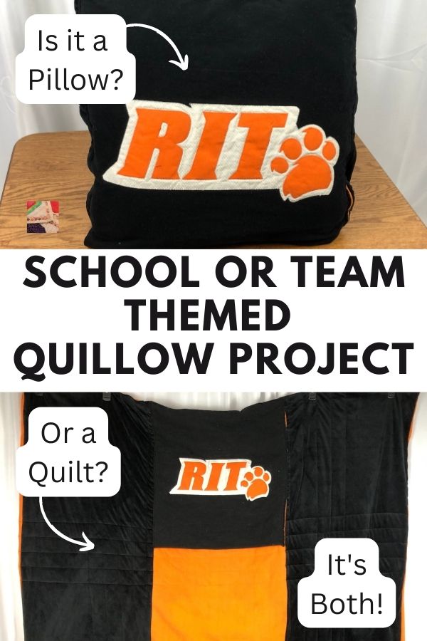 School or Team Themed Quillow - pin