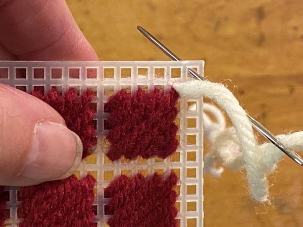 Scotch Stitch Mug Rug Continental Stitch Needle Down