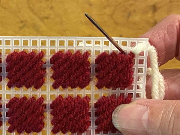 Scotch Stitch Mug Rug Needle Up Continental Stitch