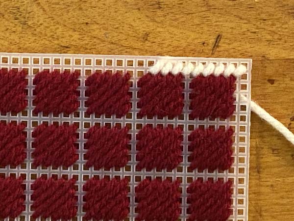 Scotch Stitch Mug Rug Continental Stitch Row