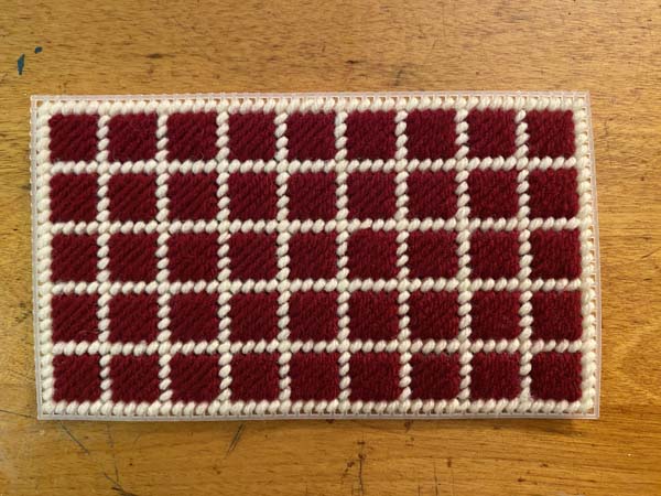 Scotch Stitch Mug Rug Continental Stitch Finished