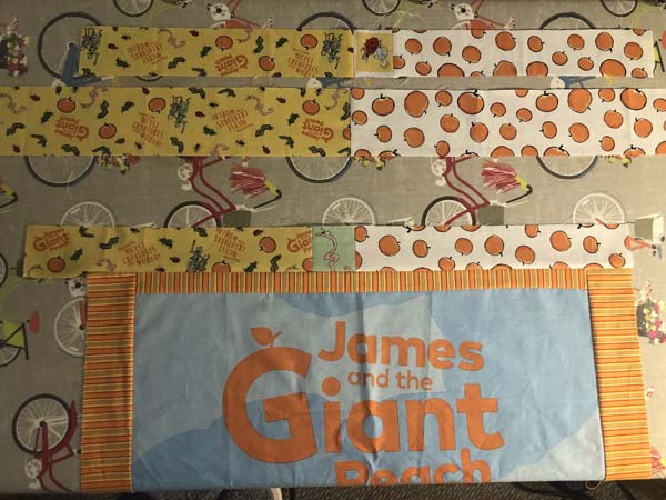 Scrappy Panel Quilt Add Top Border with Right Edge Lined Up