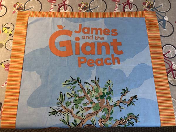 Scrappy Panel Quilt First Border Added