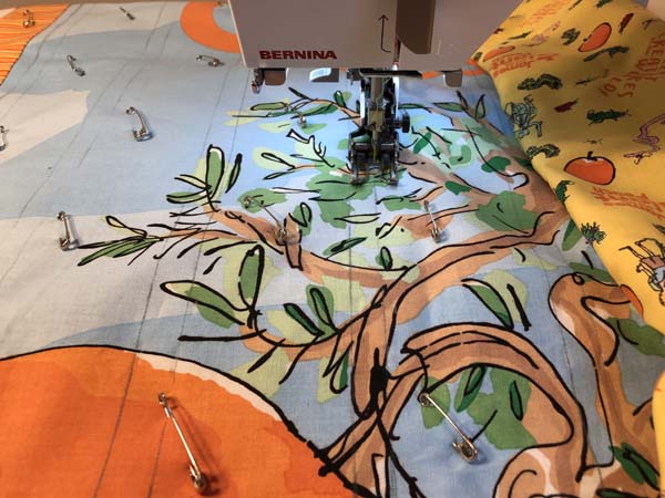 Scrappy Panel Quilt Sewing Lines