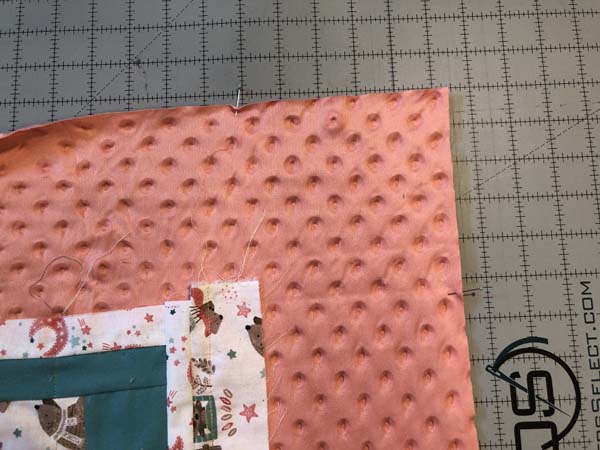 Self Bind Minky Blanket Mitered Corners Open Up