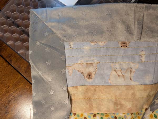 Self Bind Plush 13 showing turned mitered corner