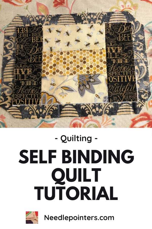 Self Binding Quilt Tutorial - Foldover Binding - pin