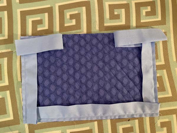 Selvage Mug Rug Binding Ends