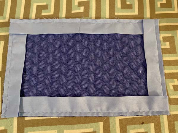 Selvage Mug Rug Sew Joined Binding Down