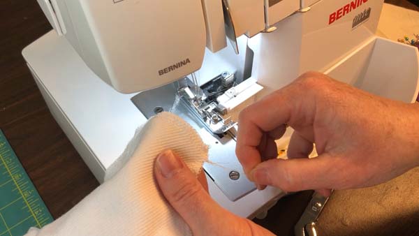 Serger Bib 16 Pull Threads to Knot