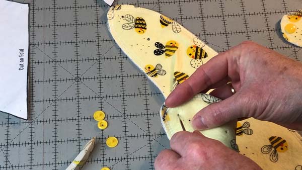 Serger Bib 19 Poke Hole with Awl