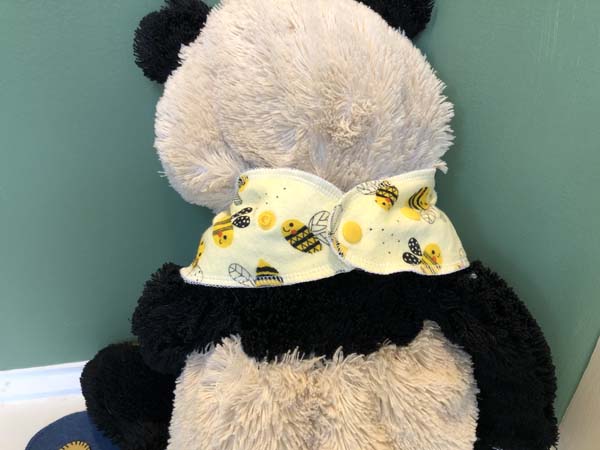 Serger Bib on Bear showing back