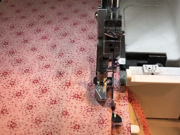 Serger Blind Hem Stitching needle down