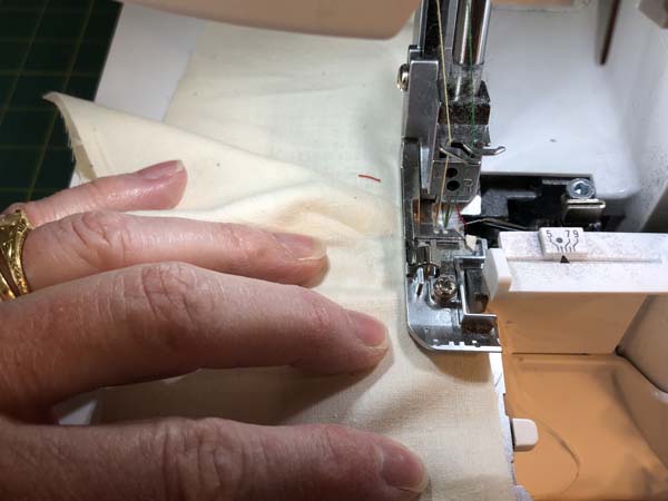 Serger Inside Corner Turn Fabric to Straight Line