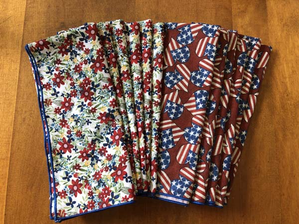 Serger Napkins Patriotic Finished