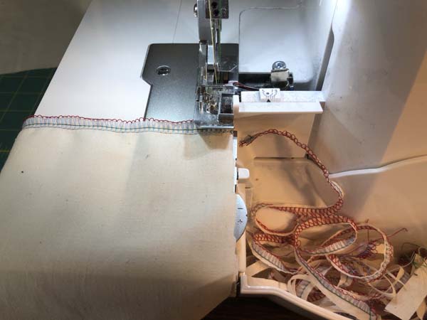 Serger Outside Corner No Seam allowance 7 Turn Fabric