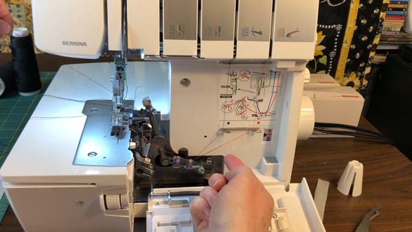 Serger Threading Showing Thread Coming Through