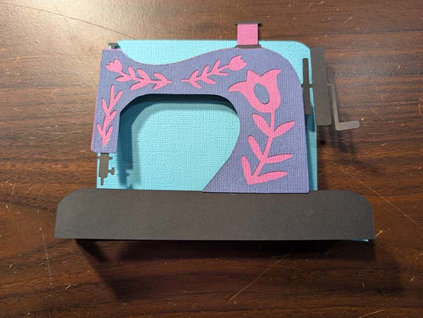Sewing Machine Cricut Card Back on Card