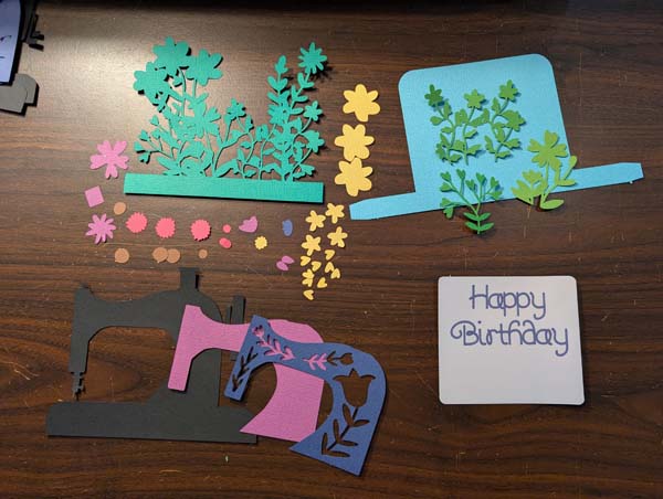 Sewing Machine Cricut Card Cut Parts