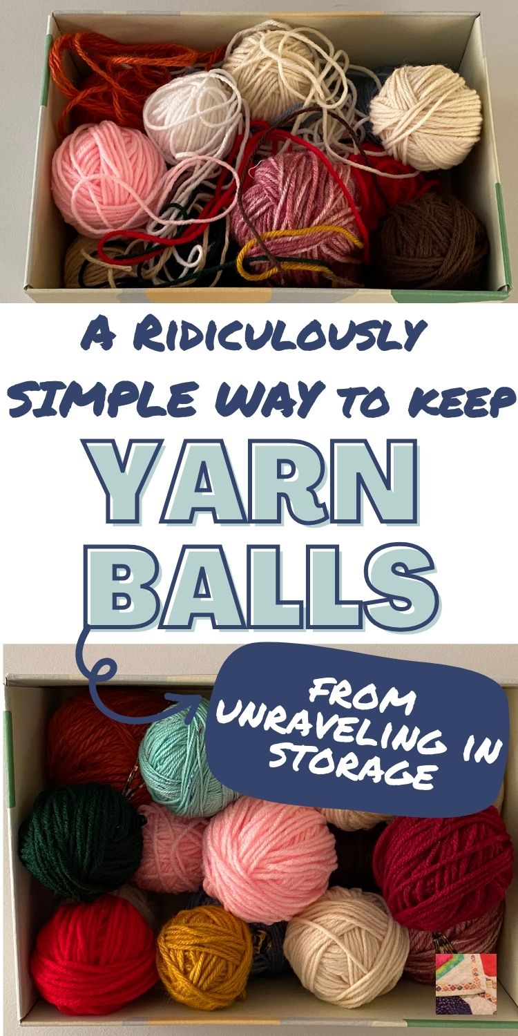 A ridiculously simple way to keep yarn balls from unraveling - pin