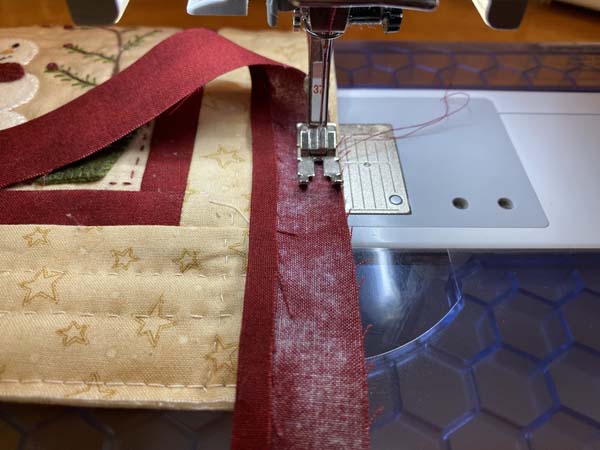 Single Fold Binding Sew along edge