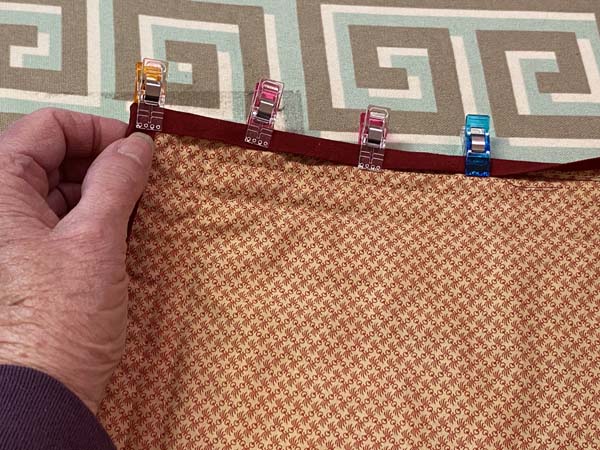 Single Fold Binding Wrap to back and clip in place