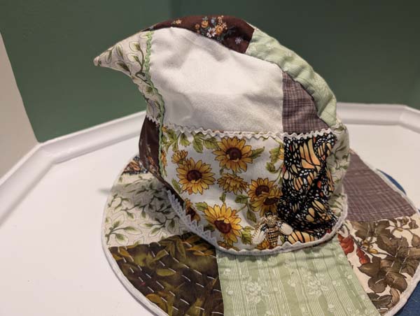 Slouchy Patchwork Witch Hat Closeup Side 2